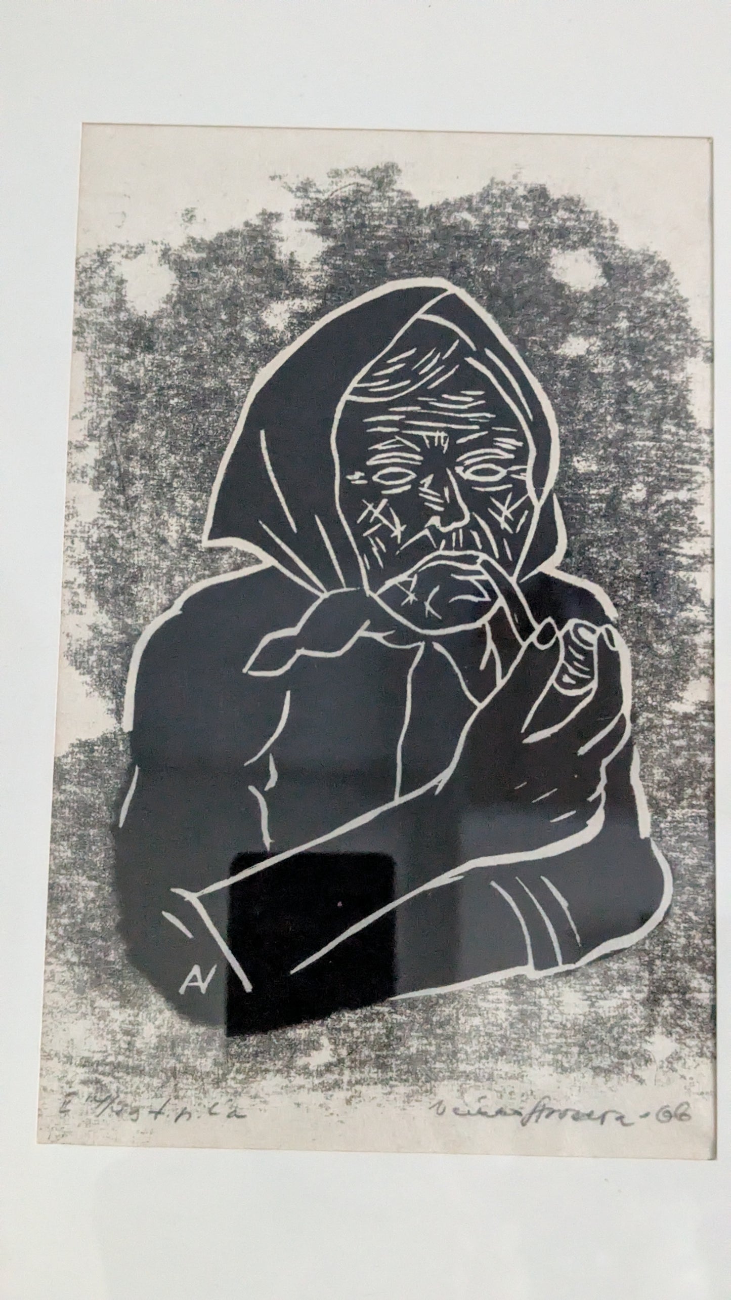 Veikko Arosara - Savut (Signeerattu Puupiirros 1966)