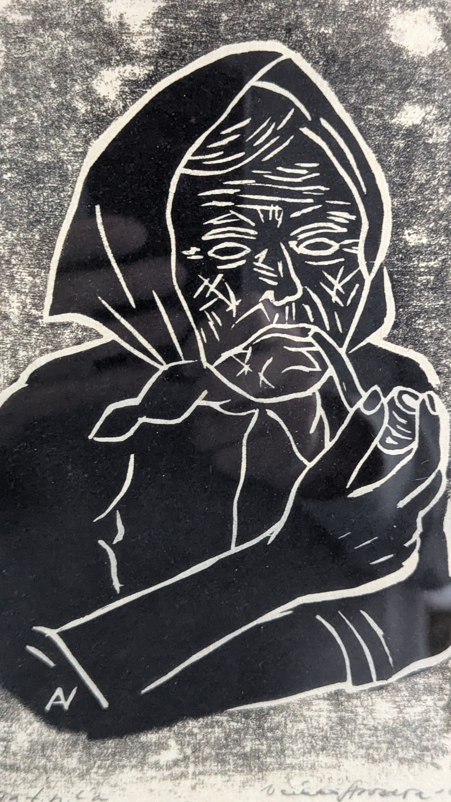 Veikko Arosara - Savut (Signeerattu Puupiirros 1966)