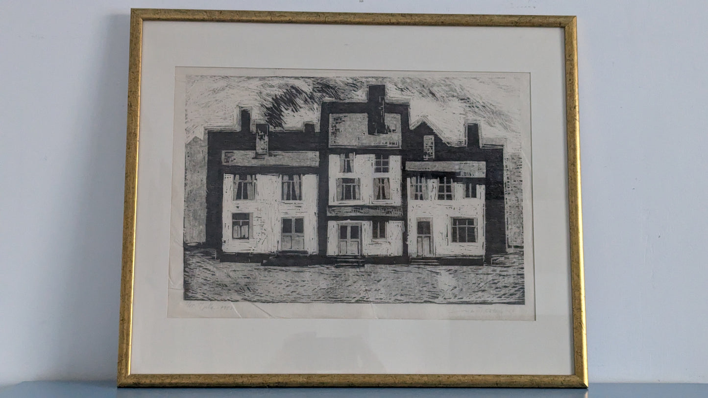 Matti Petäjä - Signeerattu Puupiirros (1958)