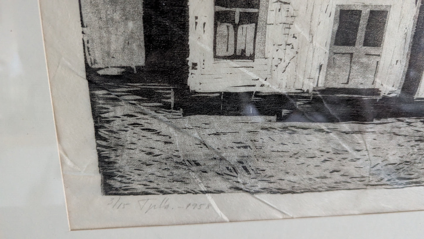 Matti Petäjä - Signeerattu Puupiirros (1958)