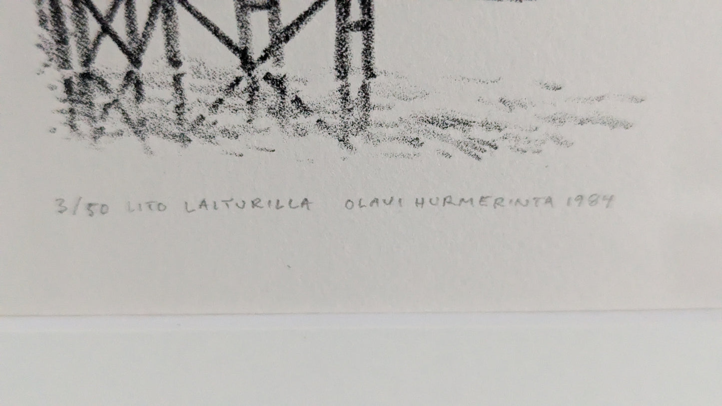Olavi Hurmerinta - Laiturilla (Signeerattu Litografia 1981)