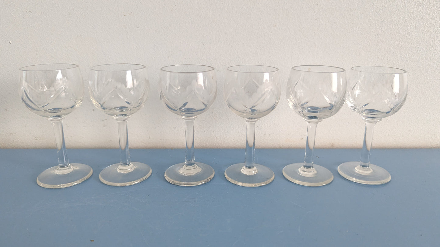 Riihimäen Lasi - Lahja Snapsilasi (6kpl, 1938-1949)