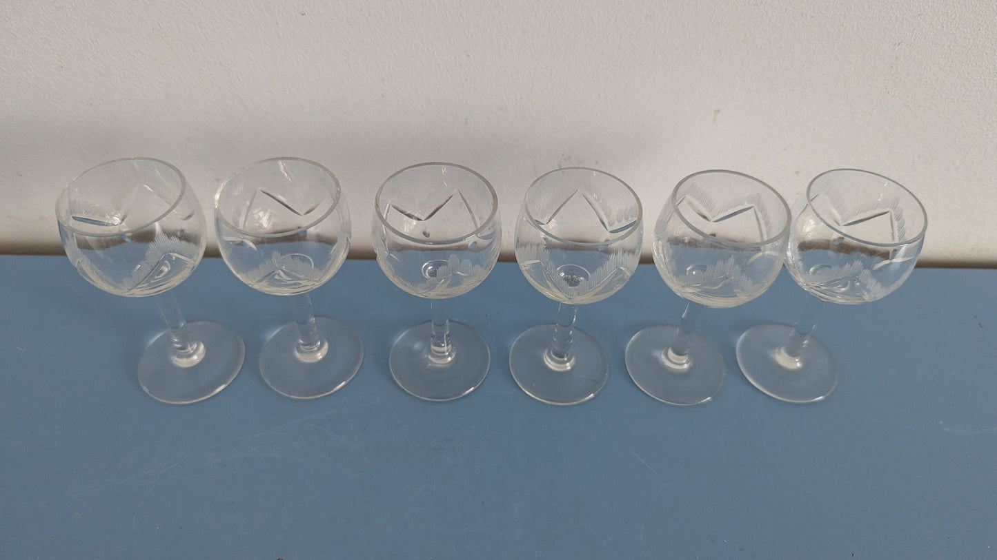 Riihimäen Lasi - Lahja Snapsilasi (6kpl, 1938-1949)