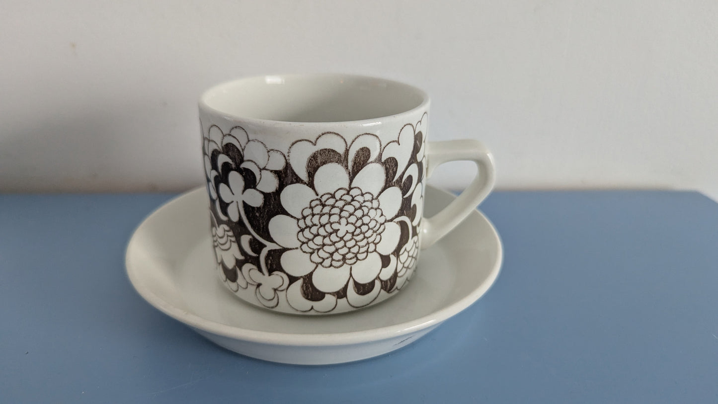 Arabia Gardenia Kahviastiasto Neljälle Hengelle (8-osaa, 1973-1974, Esteri Tomula)