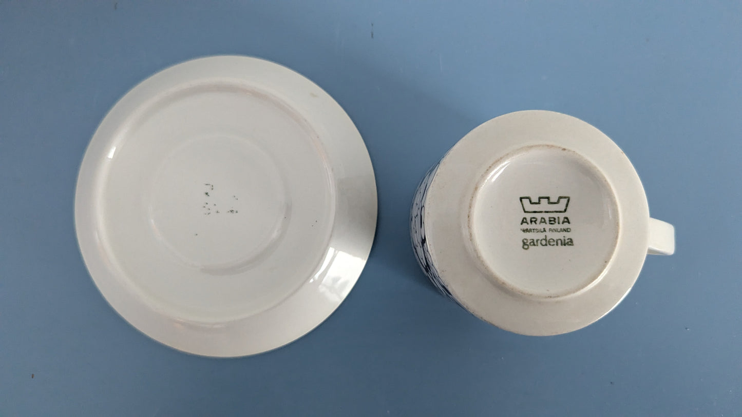 Arabia Gardenia Kahviastiasto Neljälle Hengelle (8-osaa, 1973-1974, Esteri Tomula)