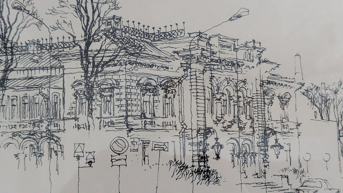 Raimo Huittinen - Porin Teatteri (Signeerattu Grafiikka 1976)