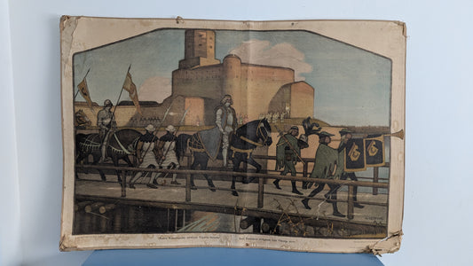 Opetustaulu - Kaarle Knuutinpoika Lähdössä Viipurin Linnasta (1904, Albert Gebhard)