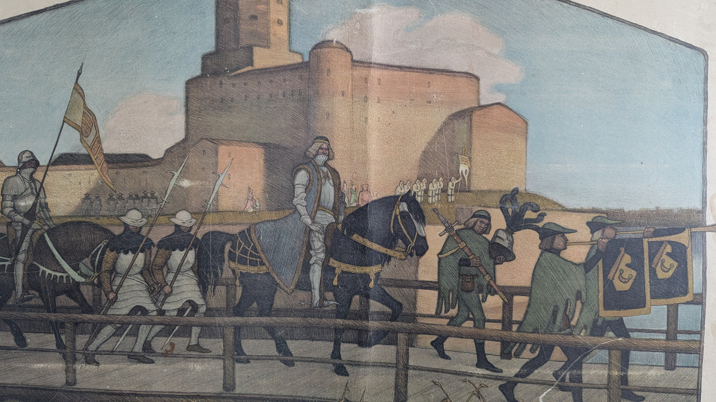 Opetustaulu - Kaarle Knuutinpoika Lähdössä Viipurin Linnasta (1904, Albert Gebhard)