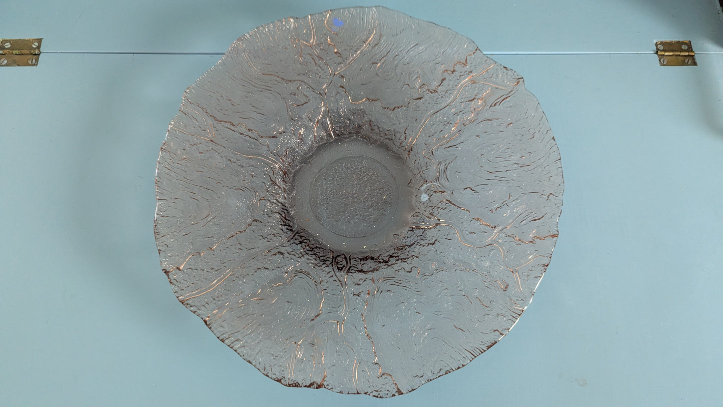 Riihimäen Lasi - Tarjoiluvati (ISO, 1985, Signeerattu, Pertti Kallioinen)