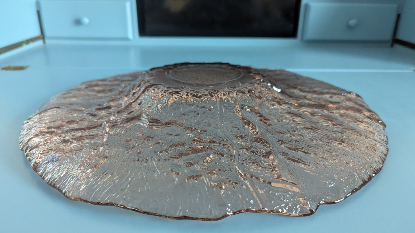 Riihimäen Lasi - Tarjoiluvati (ISO, 1985, Signeerattu, Pertti Kallioinen)