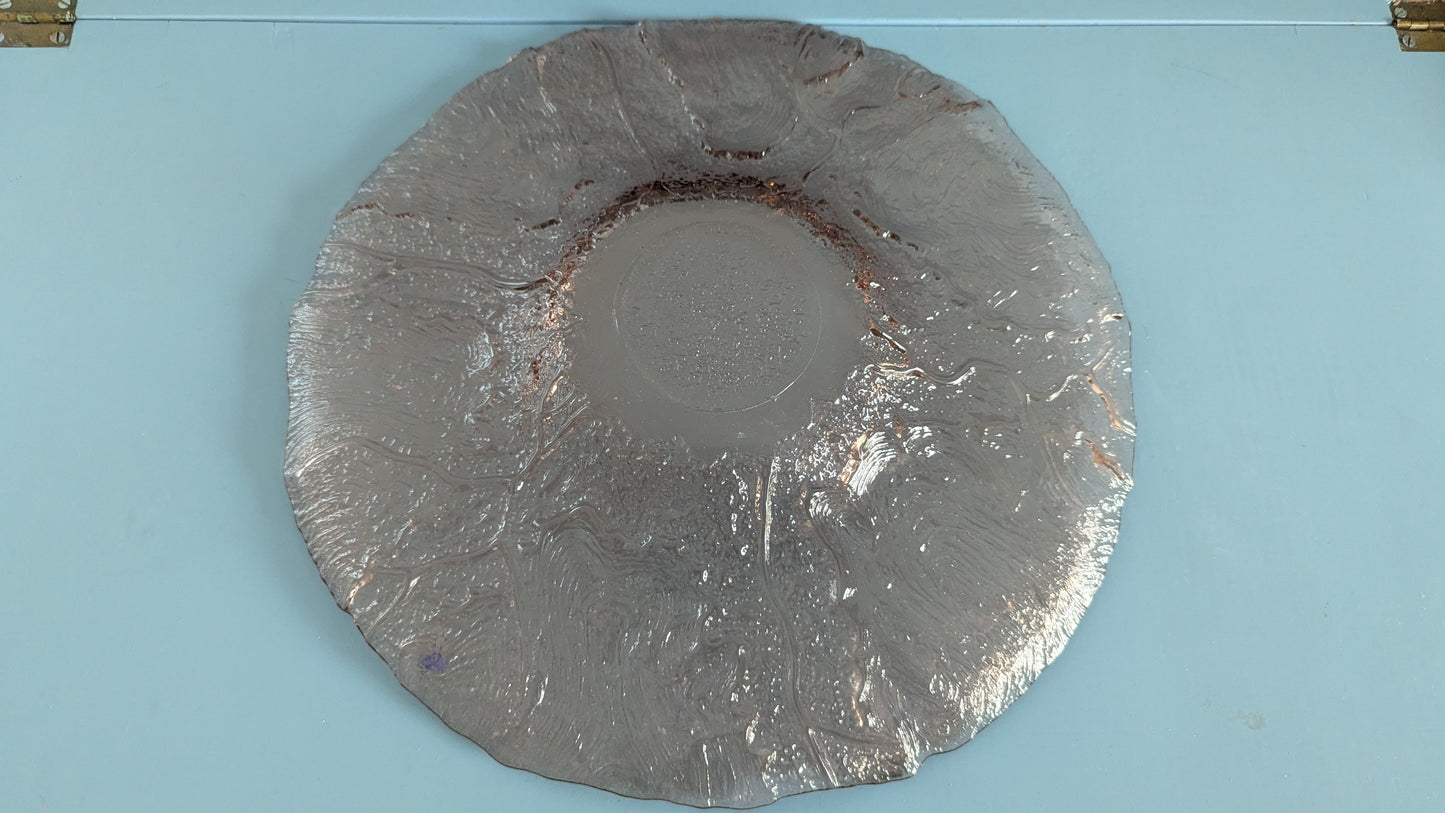 Riihimäen Lasi - Tarjoiluvati (ISO, 1985, Signeerattu, Pertti Kallioinen)