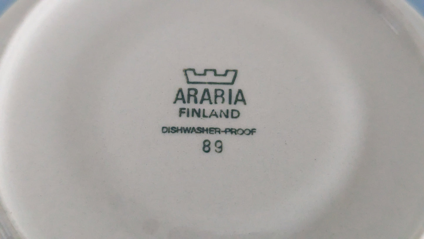 Arabia Uhtua Kahviastiasto Kuudelle Hengelle (12-osaa, 1982-1999, Inkeri Leivo)