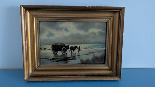 Alfred Edward Borthwick - Catching Seaweed (Signeerattu Öljyvärimaalaus)