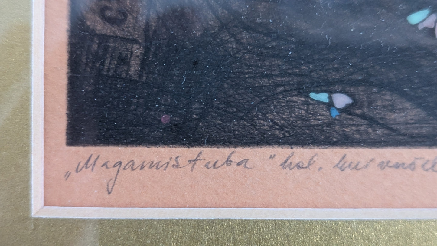 Kadi Kurema - Magamistuba / Makuuhuone (Signeerattu Kuivaneulatyö 1997)