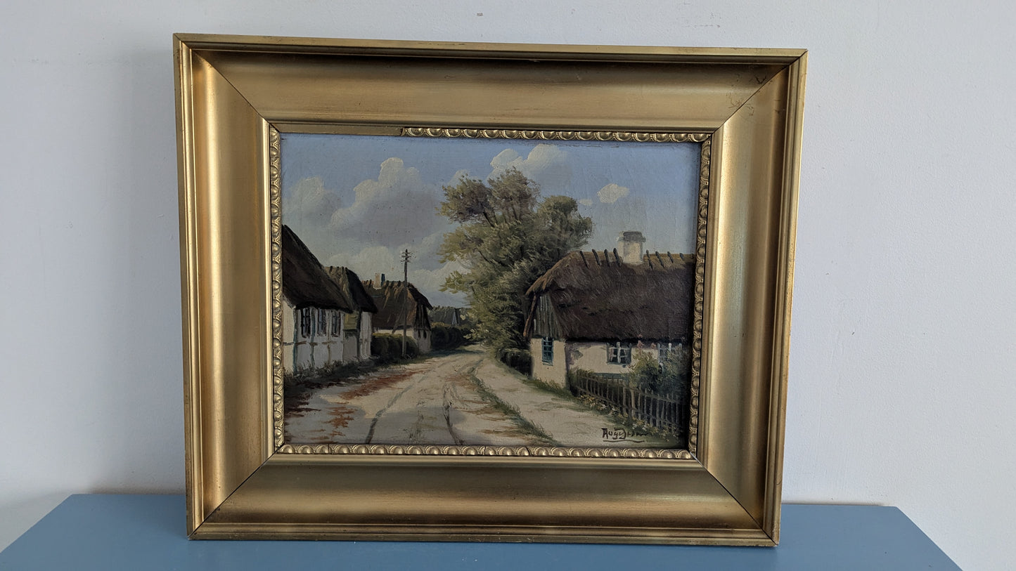 Signeerattu Vanha Öljyvärimaalaus