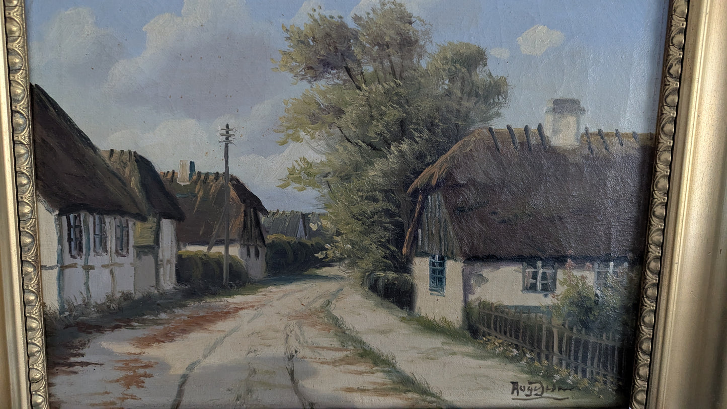 Signeerattu Vanha Öljyvärimaalaus