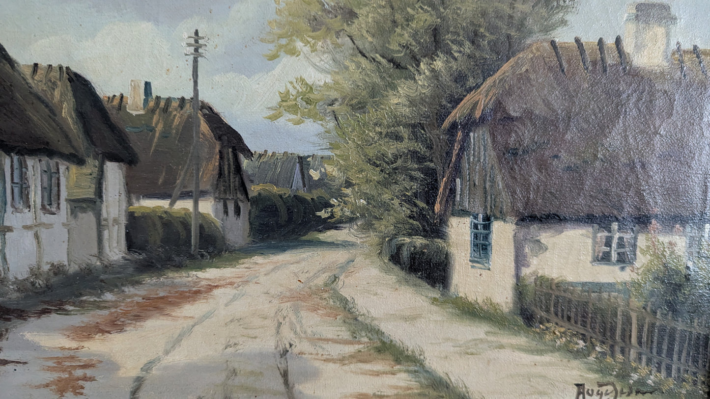 Signeerattu Vanha Öljyvärimaalaus