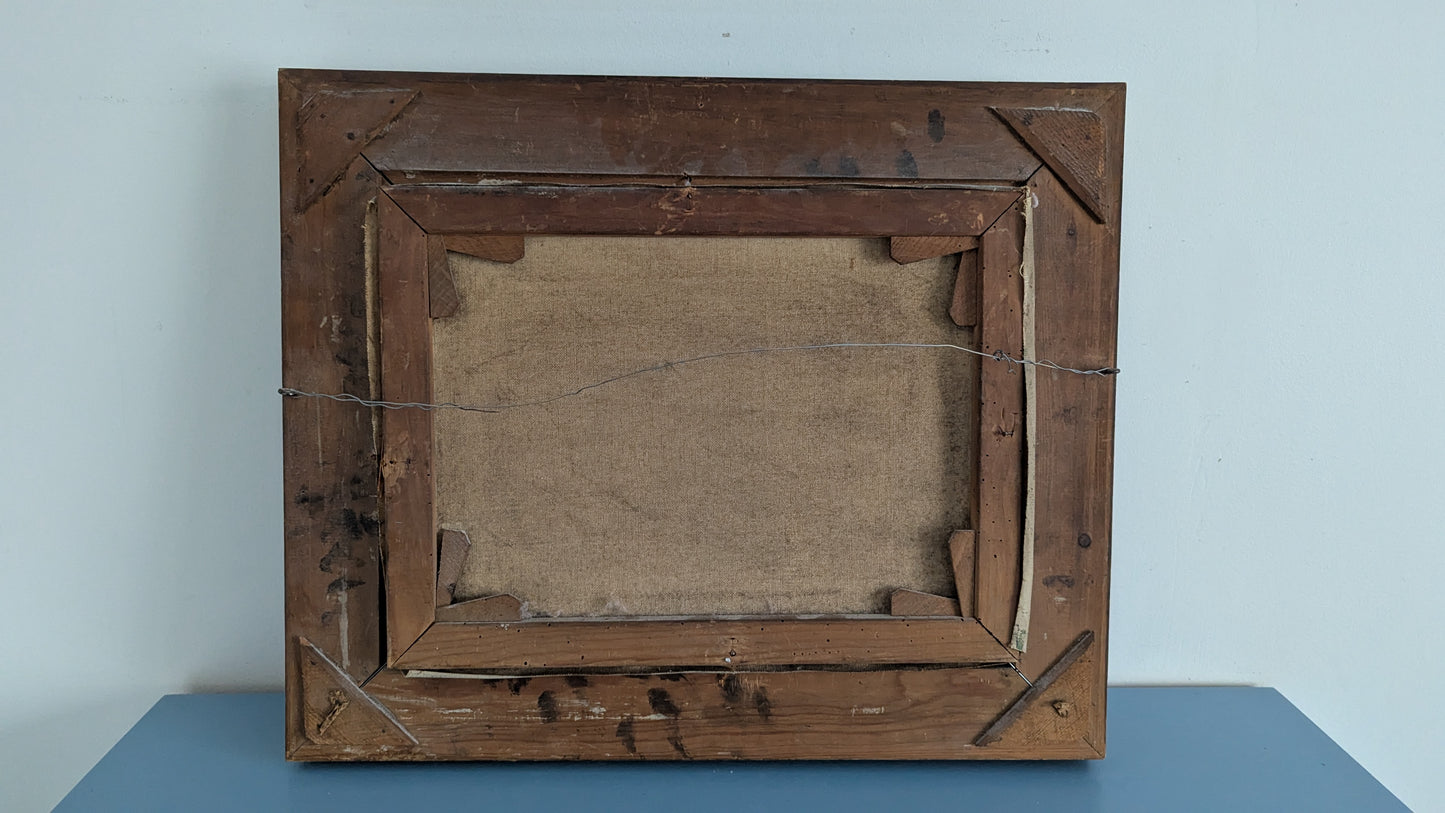 Signeerattu Vanha Öljyvärimaalaus