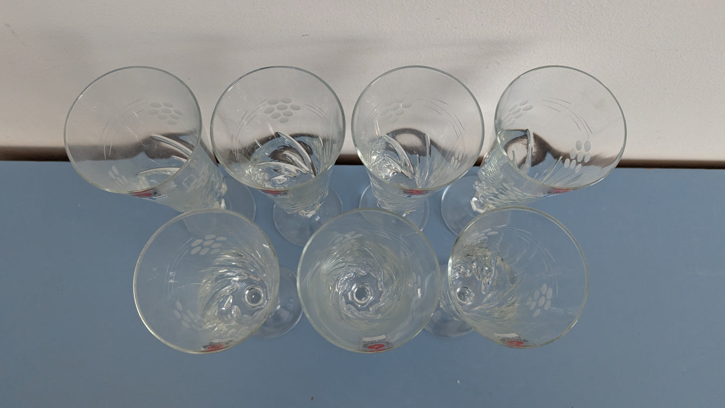 Taidelasisepät - Kuvioetsatut Kuohuviinilasi (7kpl, Tarrat Paikalla)