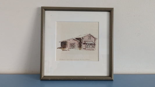 Hannula - Tammelan Vaivaisten Makasiini ja Kirkkotalli (Signeerattu Tussityö 1997)