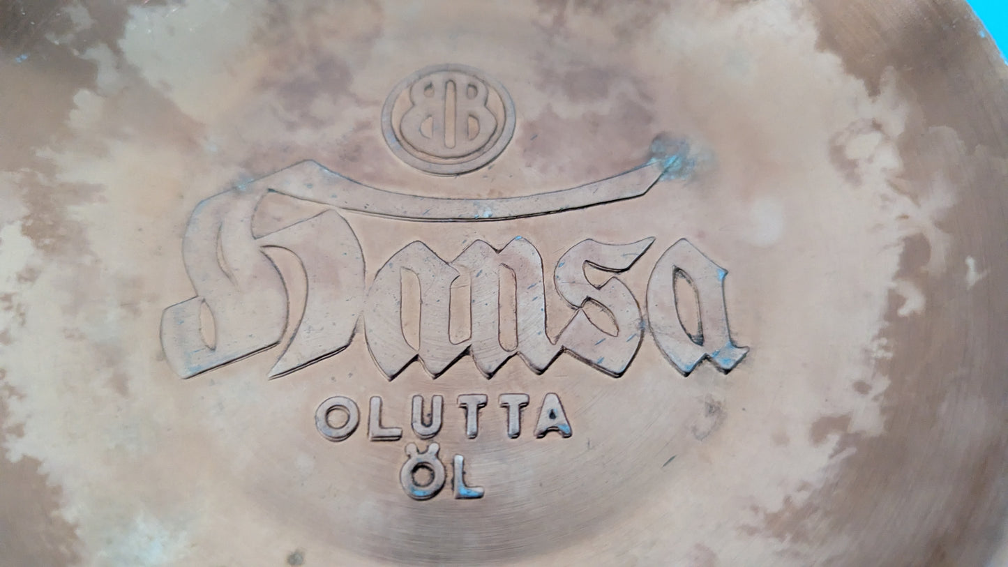 Hansa Olutta Tuhka-astia / Tuhkakuppi (Kupari)