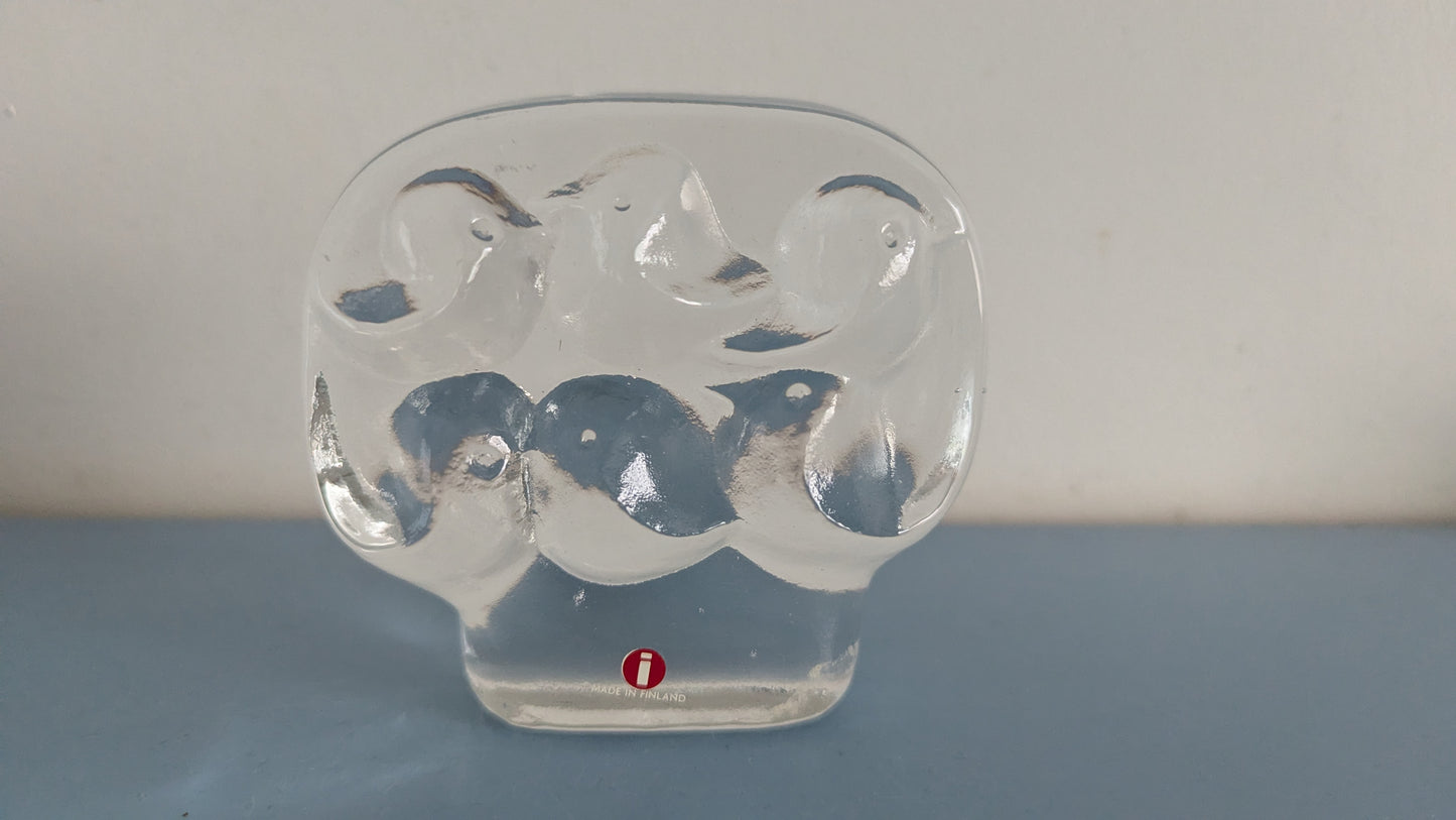 Iittala Lintupuu Lasipaino / Paperipaino (Jorma Vennola, 1979-1982)