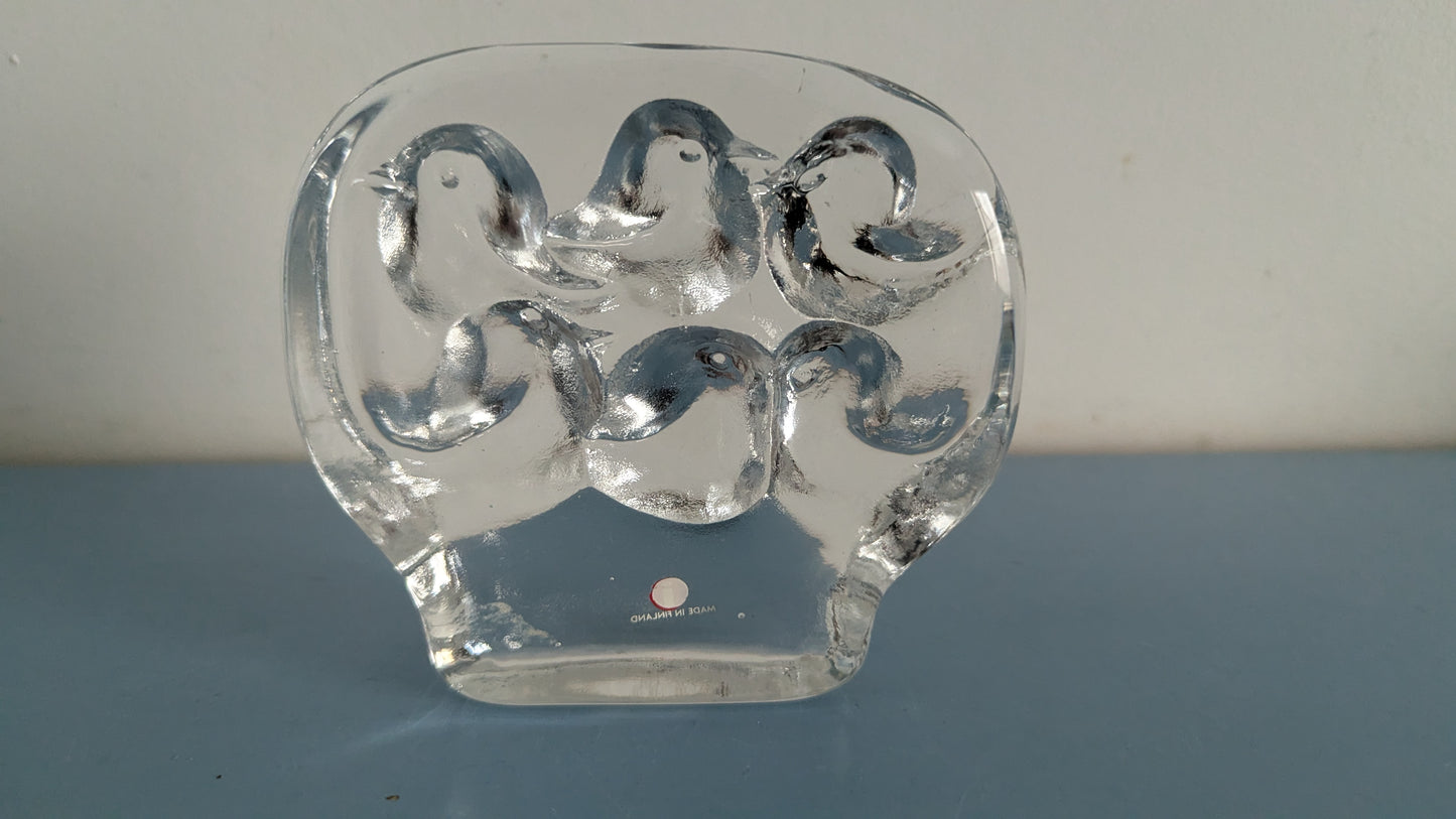 Iittala Lintupuu Lasipaino / Paperipaino (Jorma Vennola, 1979-1982)