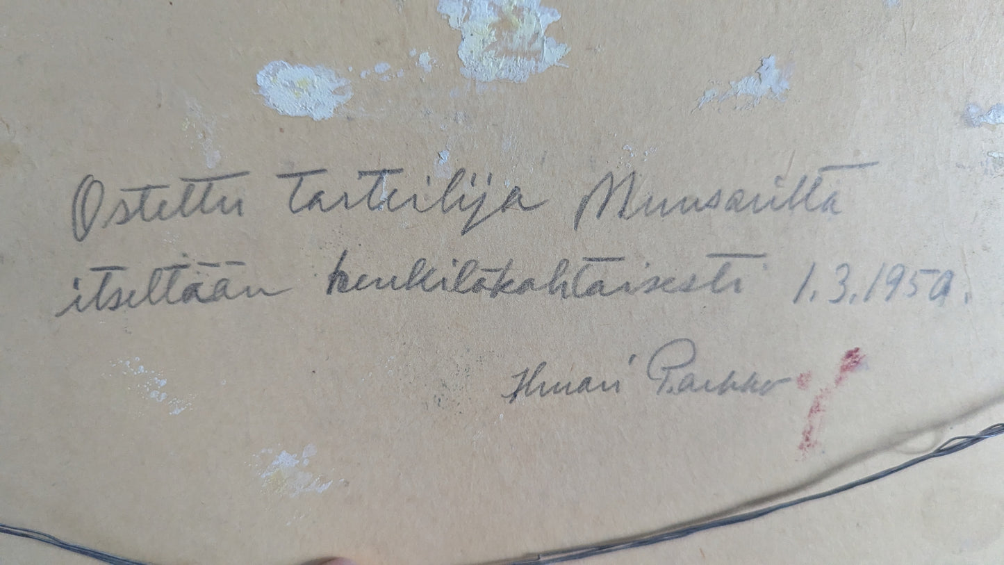 Janne Muusari - Signeerattu Öljyvärimaalaus (1950)