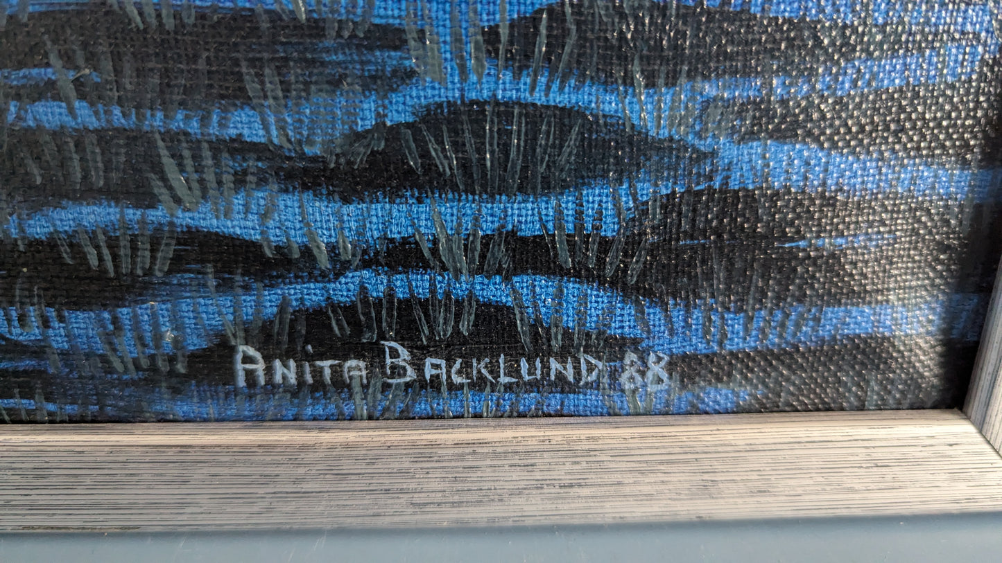 Anita Backlund - Tytön Ikävä (Signeerattu Öljyvärimaalaus 1988)