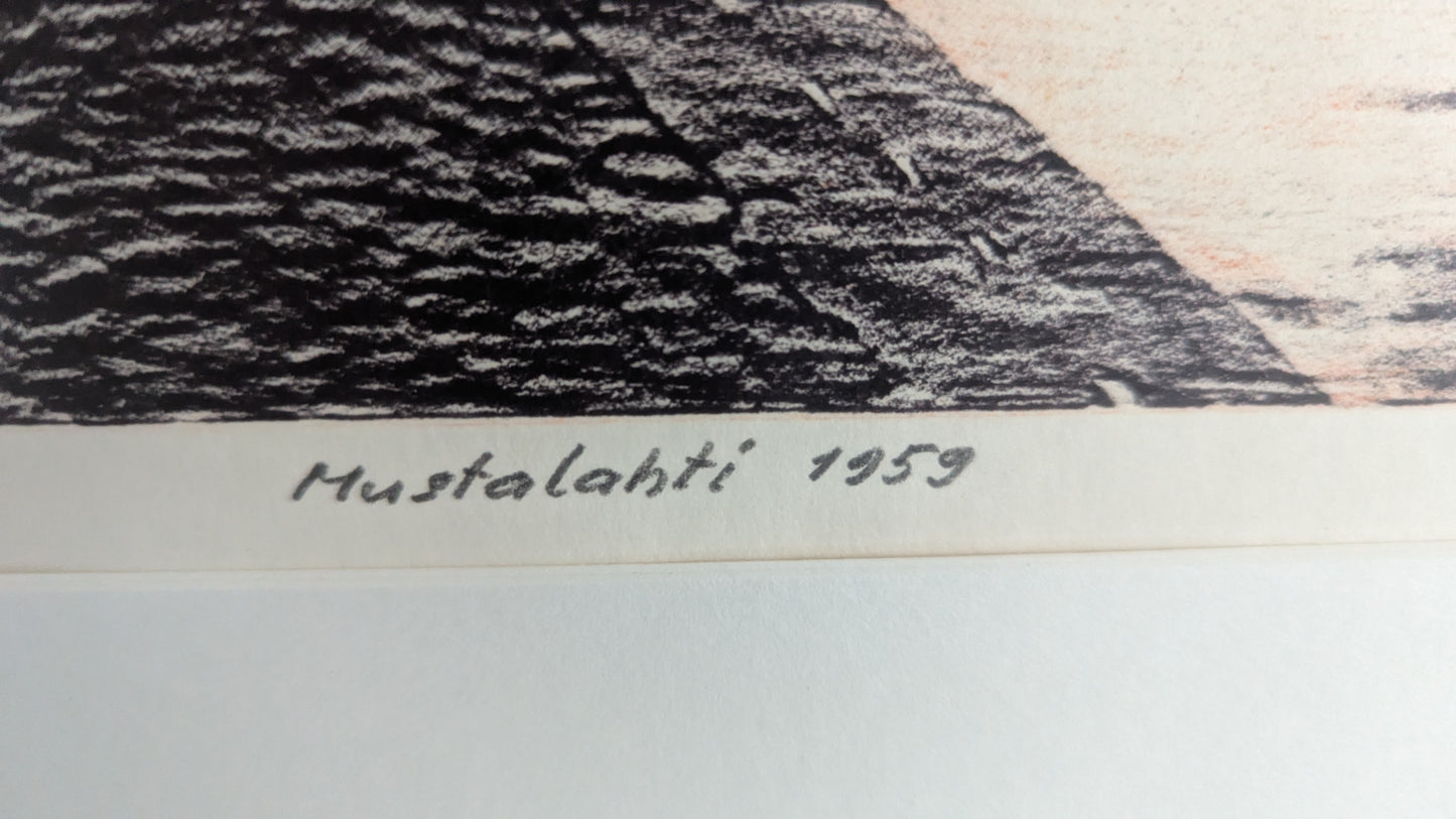 Matti Karkia - Mustalahti 1959 (Signeerattu Polymeerigrafiikka 1993)