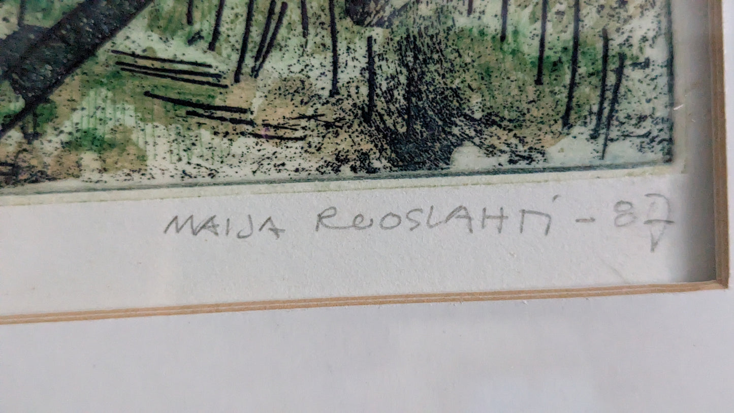 Maija Ruoslahti - Rukous (Signeerattu Etsaus / Akvatinta 1987)
