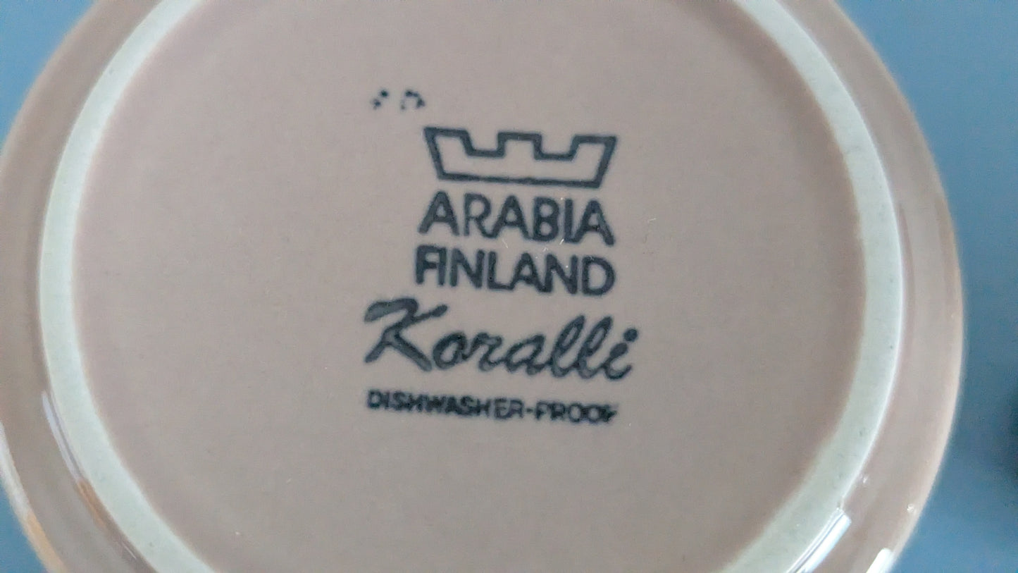 Arabia Koralli Sokerikko ja Kermakko (1983-1987, Raija Uosikkinen)