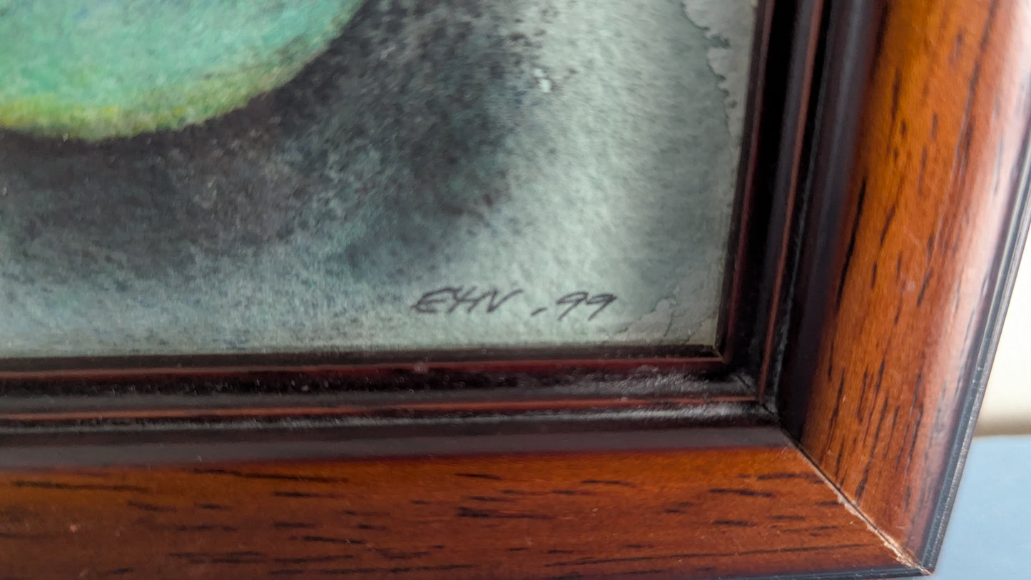 Eila-Maija Veistinen - Omena (Signeerattu Akvarellimaalaus 1999)