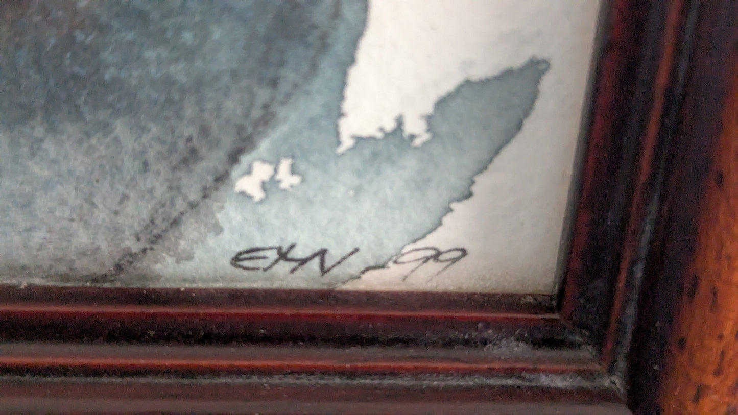 Eila-Maija Veistinen - Omena (Signeerattu Akvarellimaalaus 1999)