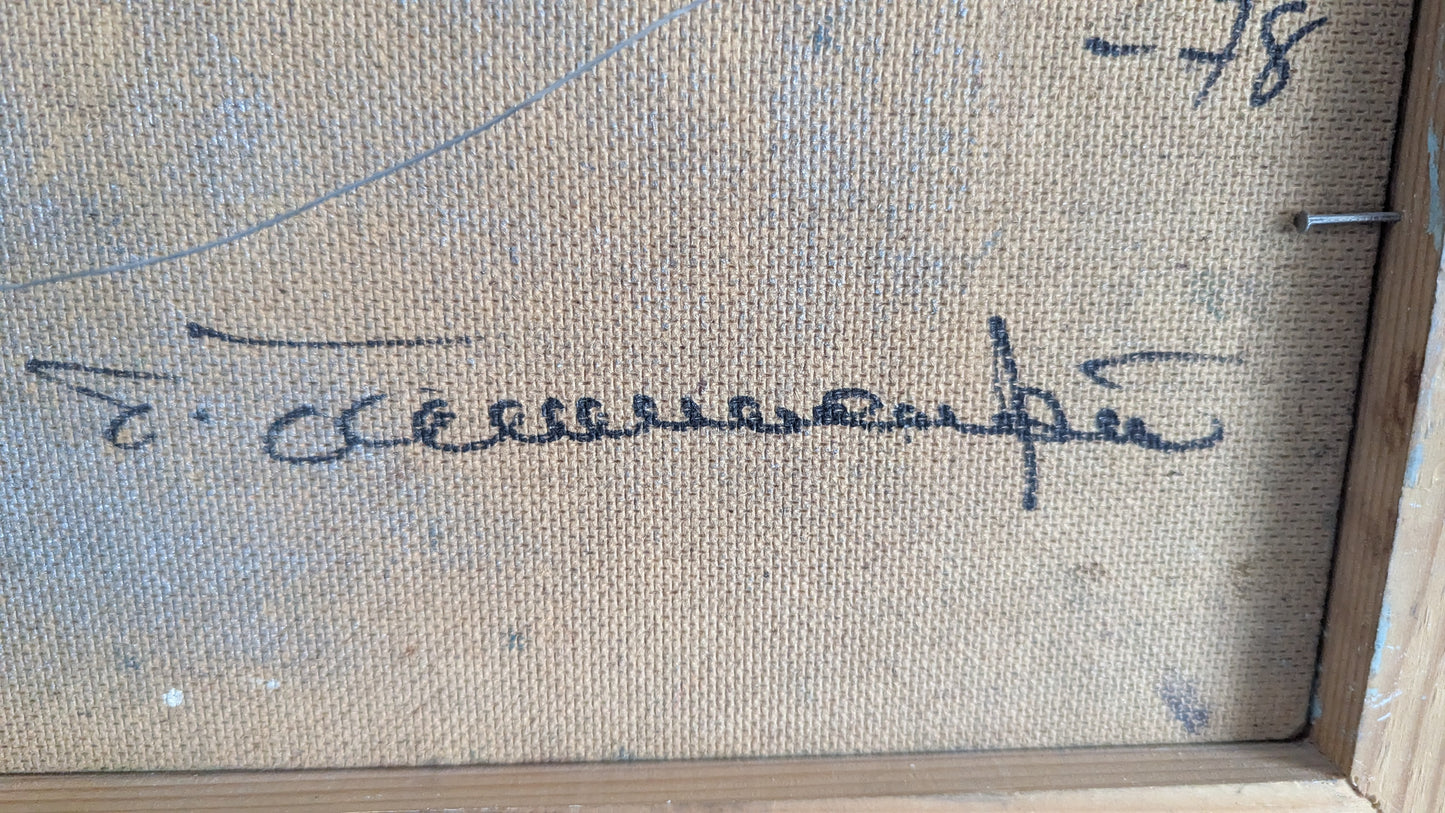 Aamu Äkäslompolossa (Signeerattu Öljyvärimaalaus 1978)