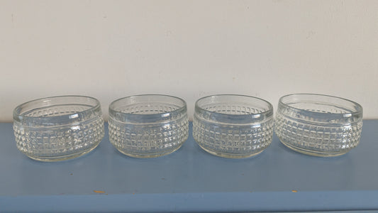 Riihimäen Lasi Lappi Jälkiruokakulho / Annoskulho (4kpl, 1970-1990-alkupuoli)