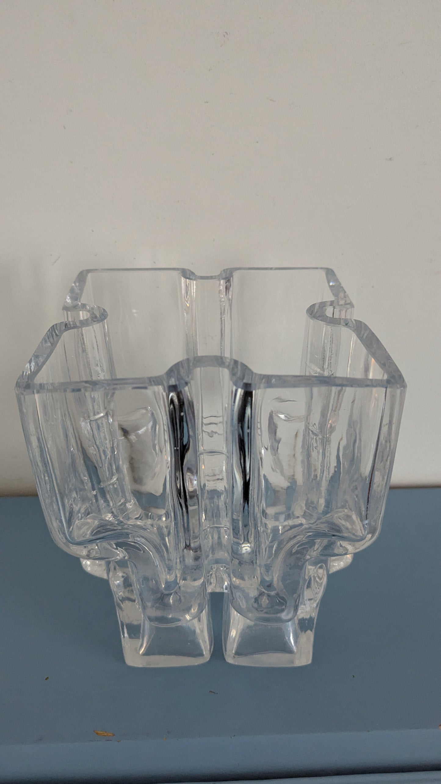 Riihimäen Lasi Paalutalo Maljakko (ISO, 1968-1972, Signeerattu, Helena Tynell)