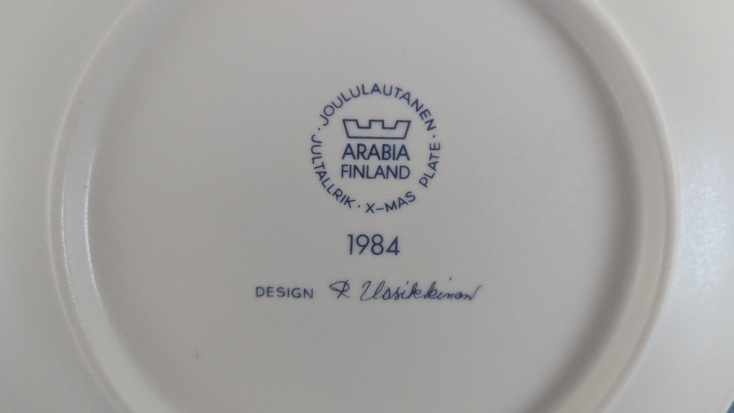 Arabia Joululautanen 1984 (Alkuperäisessä Paketissa, Raija Uosikkinen)
