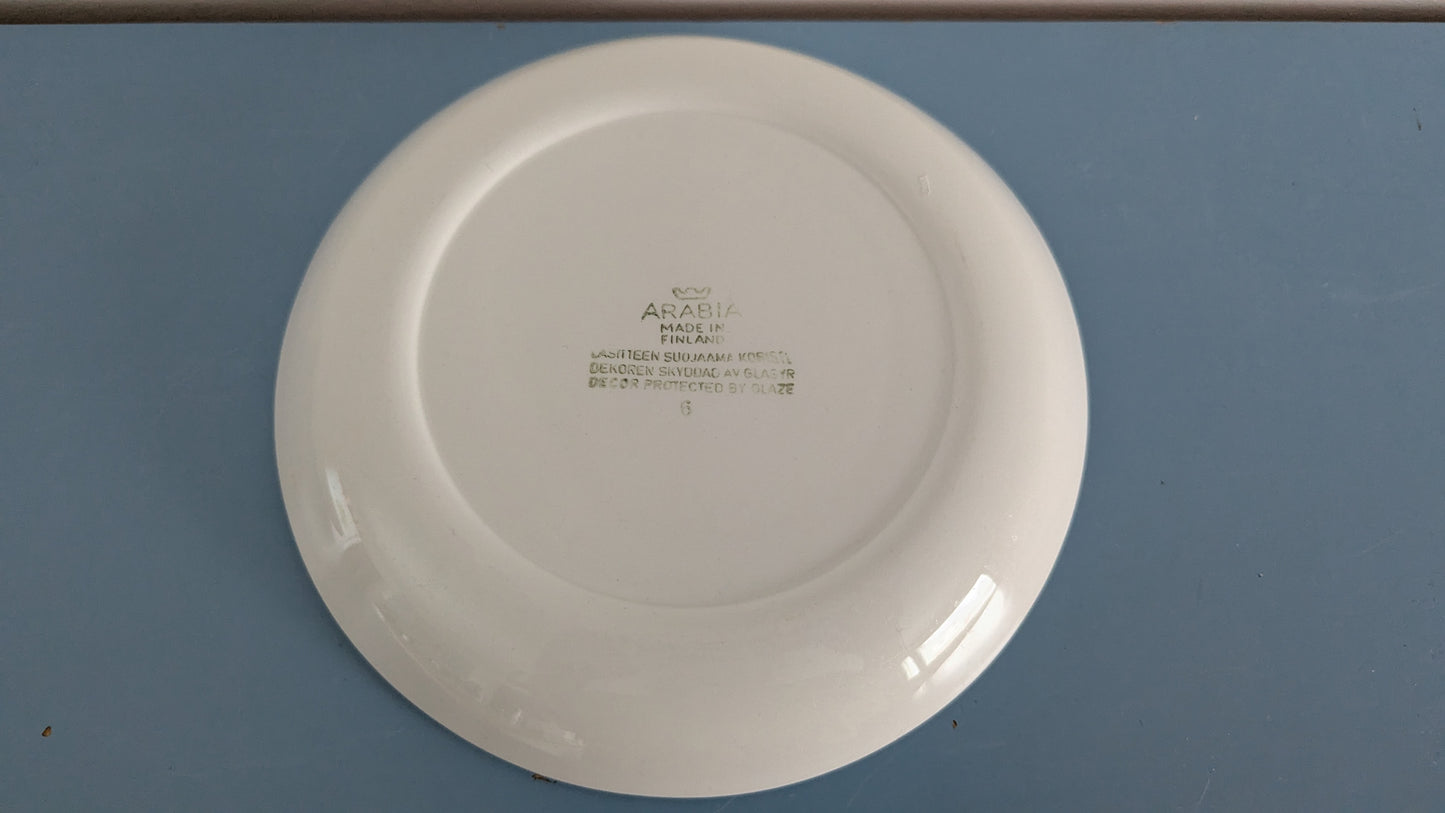 Arabia R2 Salaattilautanen / Alkuruokalautanen (4kpl, 1955-1964, Raija Uosikkinen)
