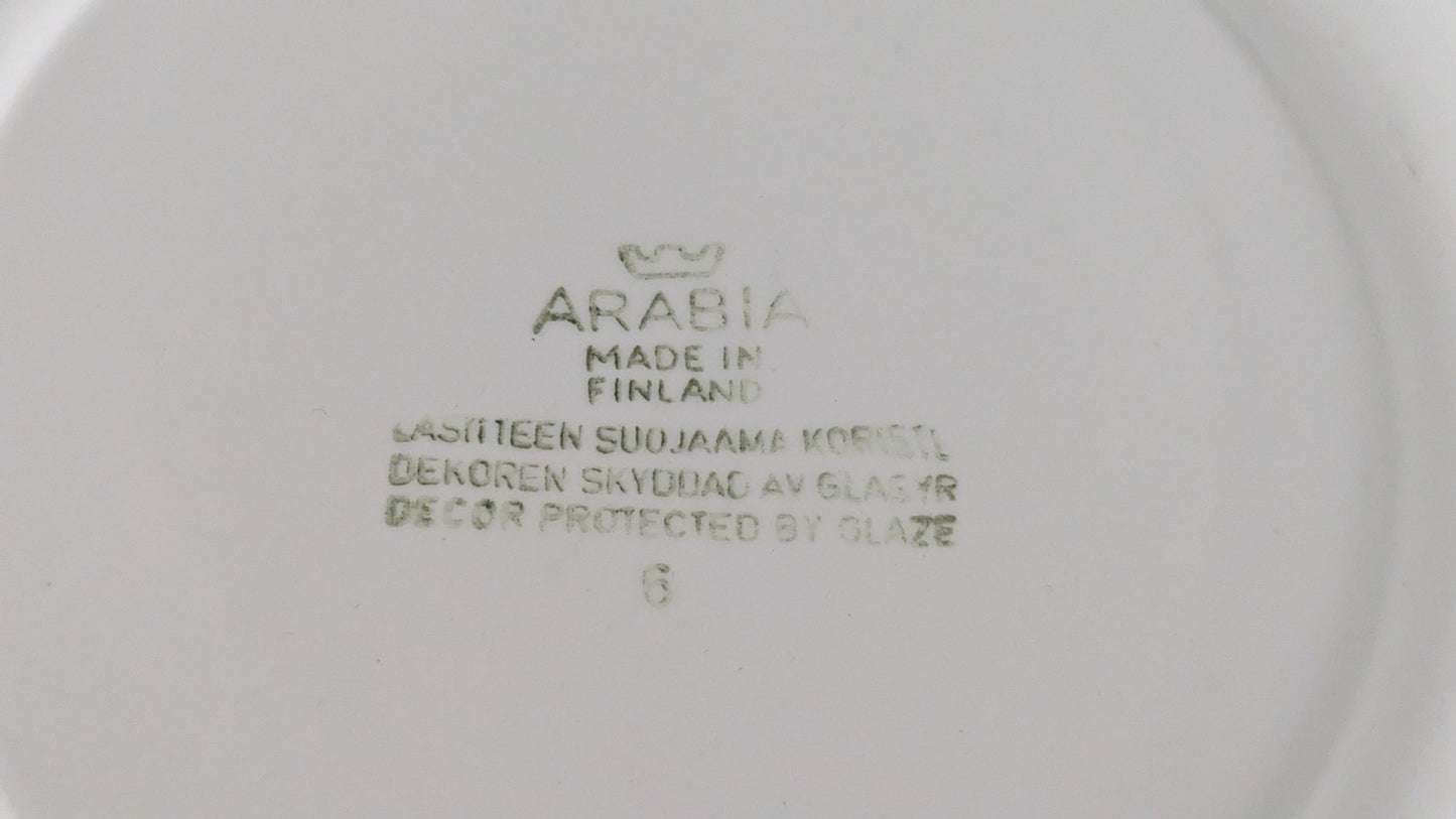 Arabia R2 Salaattilautanen / Alkuruokalautanen (4kpl, 1955-1964, Raija Uosikkinen)