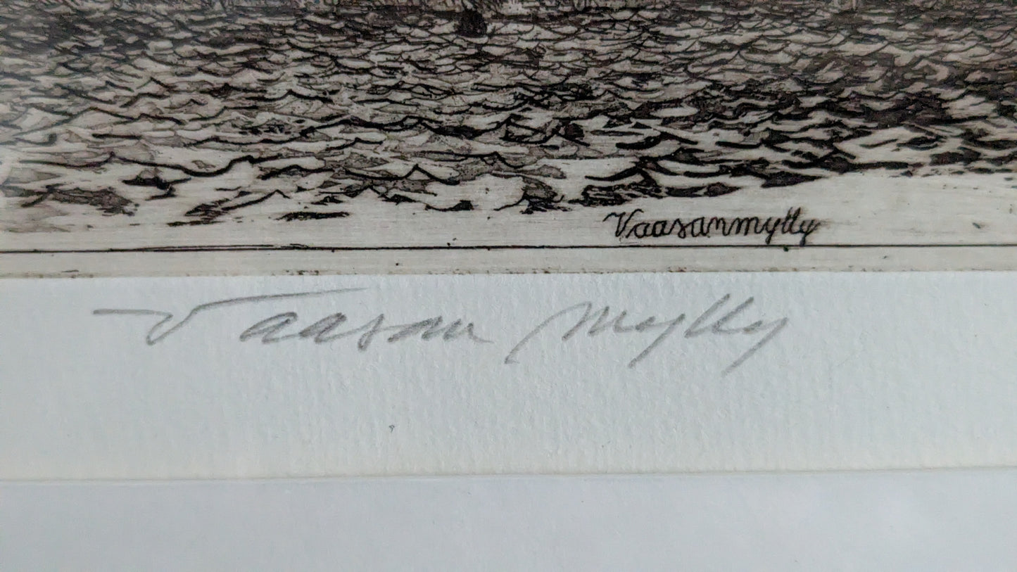 Tapani Tammenpää - Vaasan Mylly (Signeerattu Akvatinta 1991)