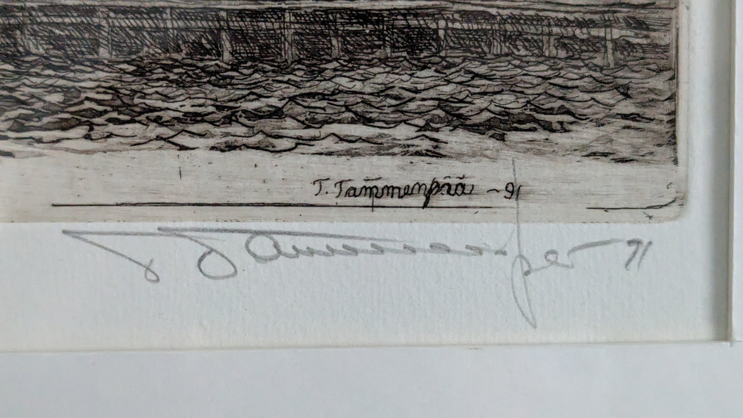 Tapani Tammenpää - Vaasan Mylly (Signeerattu Akvatinta 1991)