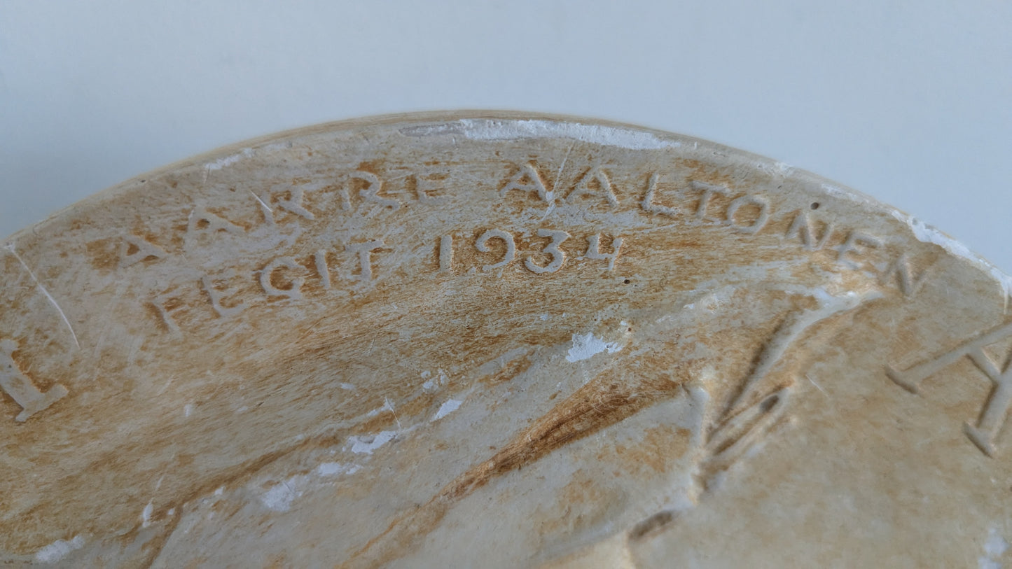 Aarre Aaltonen - Aleksis Kivi 100 Vuotta Reliefi (1934, Signeerattu, Päivätty)