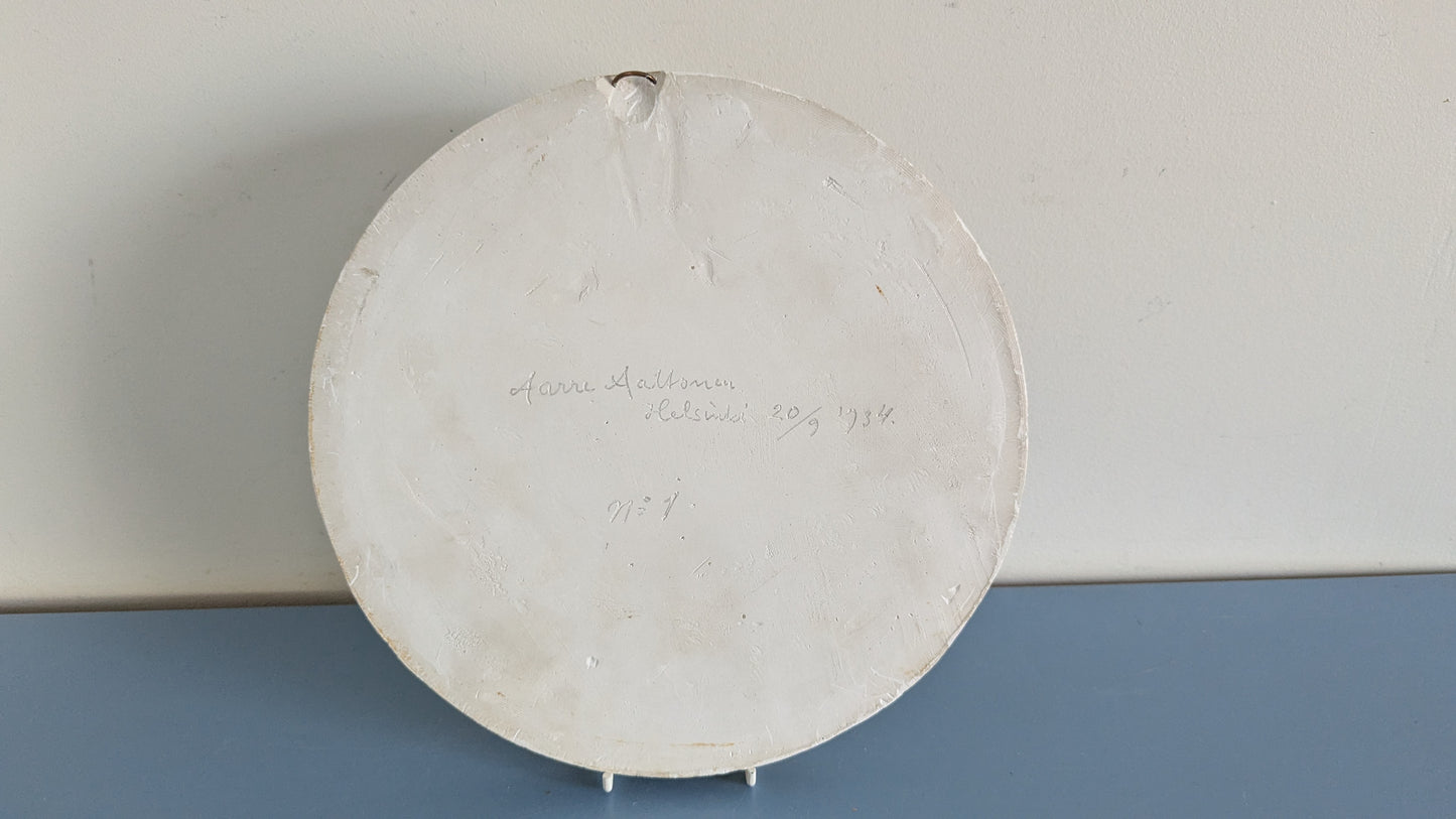 Aarre Aaltonen - Aleksis Kivi 100 Vuotta Reliefi (1934, Signeerattu, Päivätty)