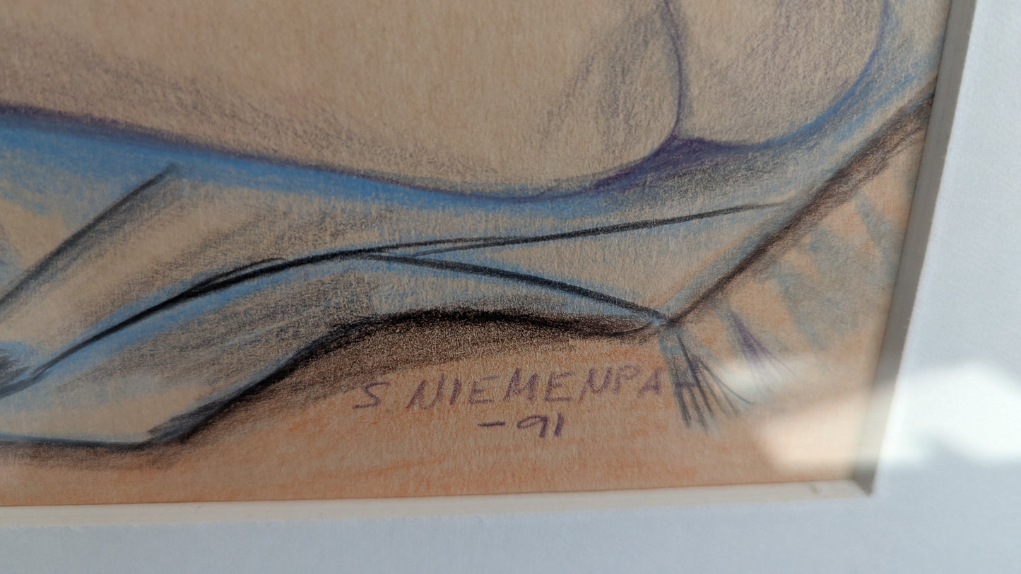 Sylvi Niemenpää - Aurinko On Vaarallinen (Signeerattu Värikynäpiirros 1991)