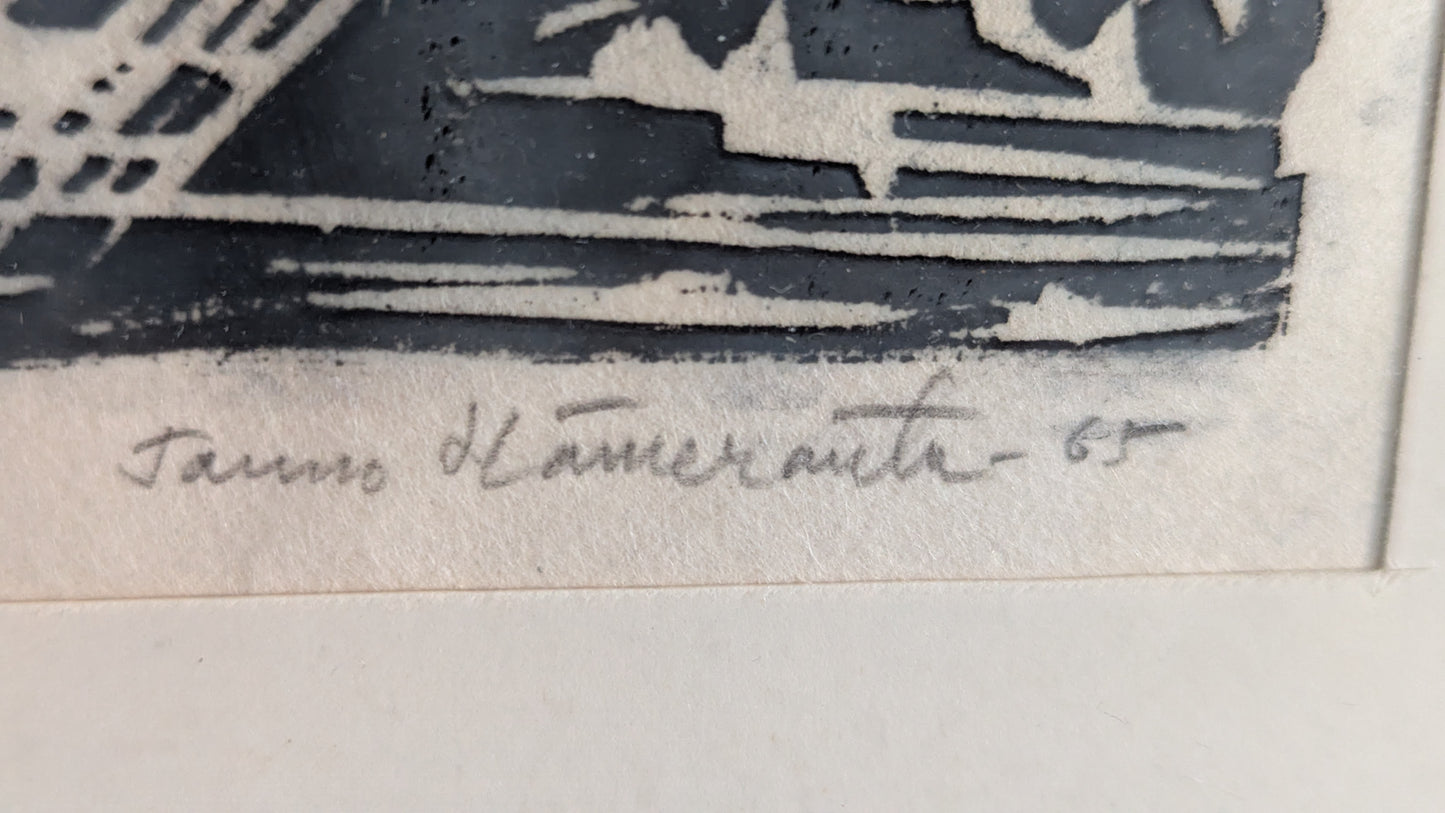 Tauno Hämeranta - Signeerattu Puupiirros (Numeroitu 7/15, 1965)