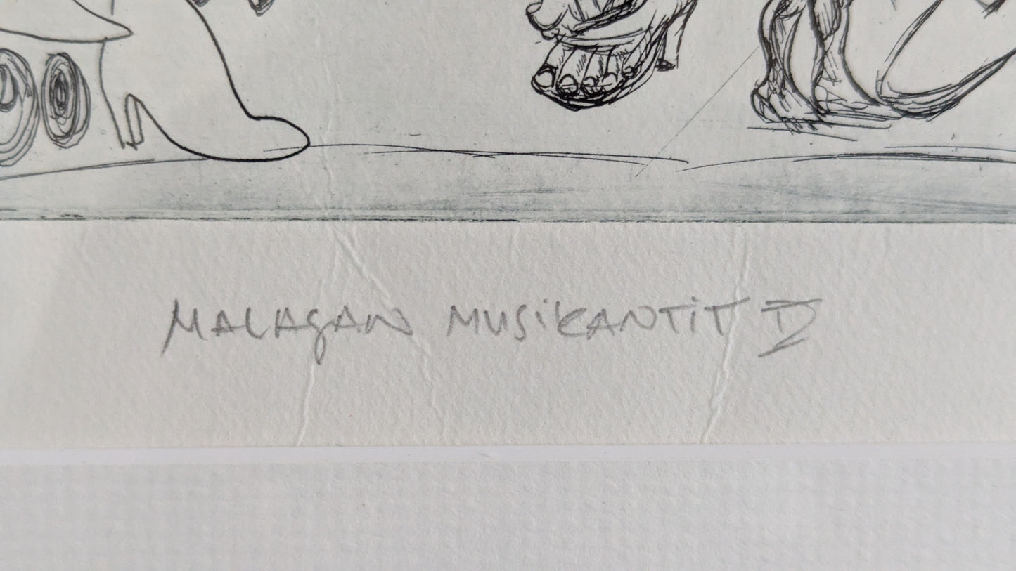Erkki Sakari Heinonen - Malagan Musikantit I (Signeerattu Etsaus 1990)