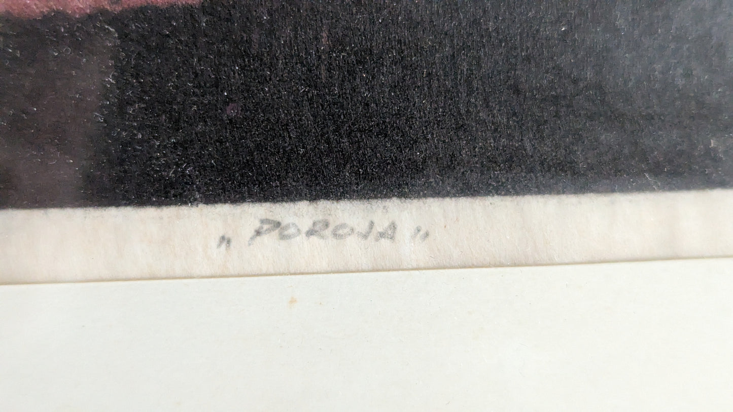 Toimi Kiviharju - Poroja (Signeerattu Väripuupiirros 1962)