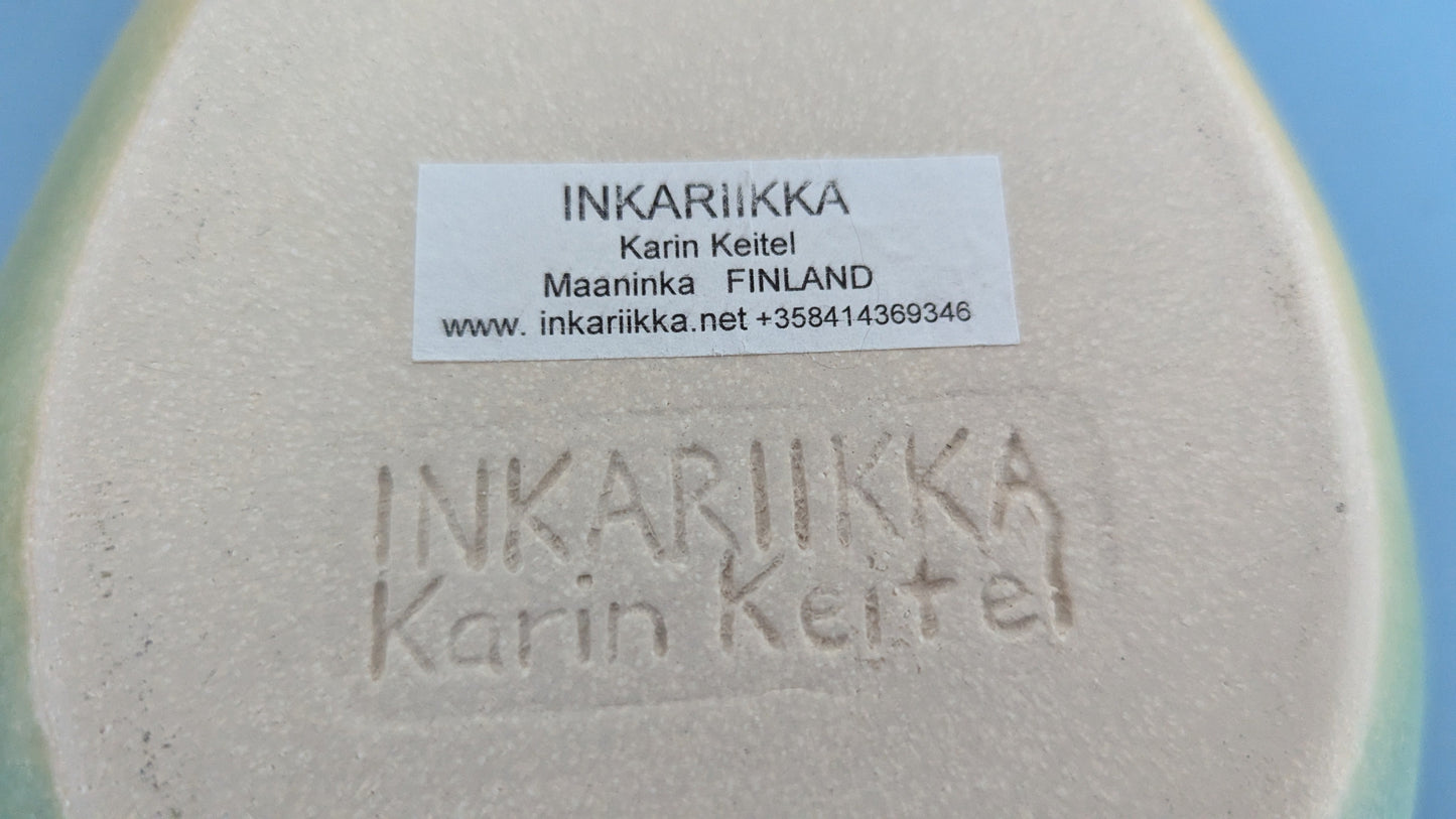 Inkariikka - Keramiikkakulho (Signeerattu, Karin Keitel)