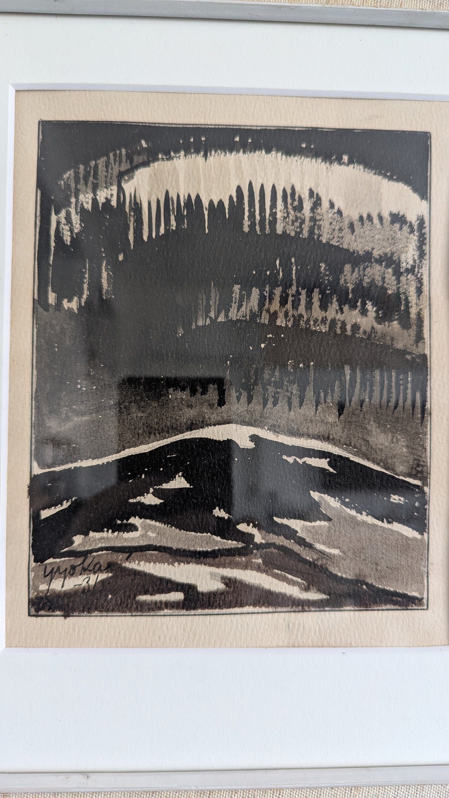 Yrjö Kari - Revontulet Tunturilla (Signeerattu Teos 1931)